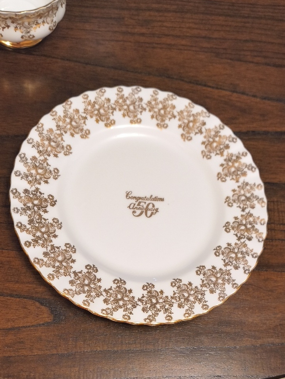 Royal Albert White and Gold 50th Anniversary Decorative Plate